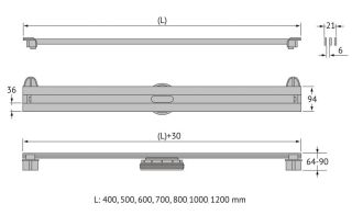 Душевой лоток Berges Super Slim Black 095154 80см чёрный матовый
